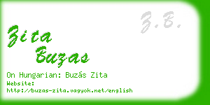 zita buzas business card
